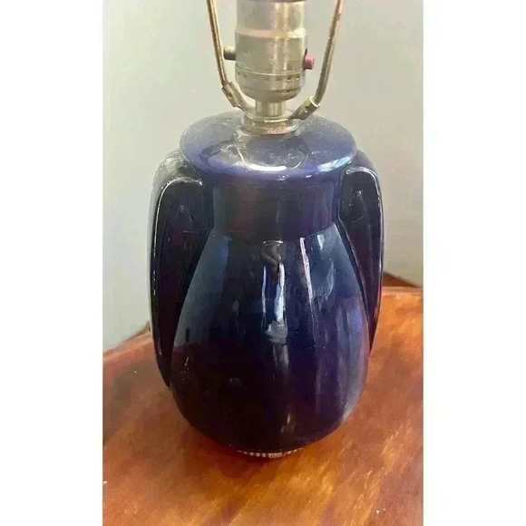 Ginger Jar Hand Painted Vintage Table Lamp Tested Works Pink Rose Bronze Base - Picture 4 of 5